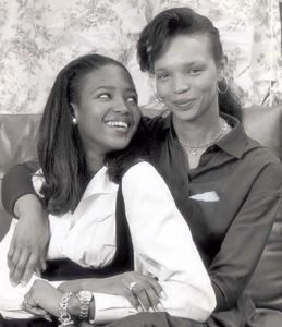 Naomi Campbell with her mother valerie, a black and white picture